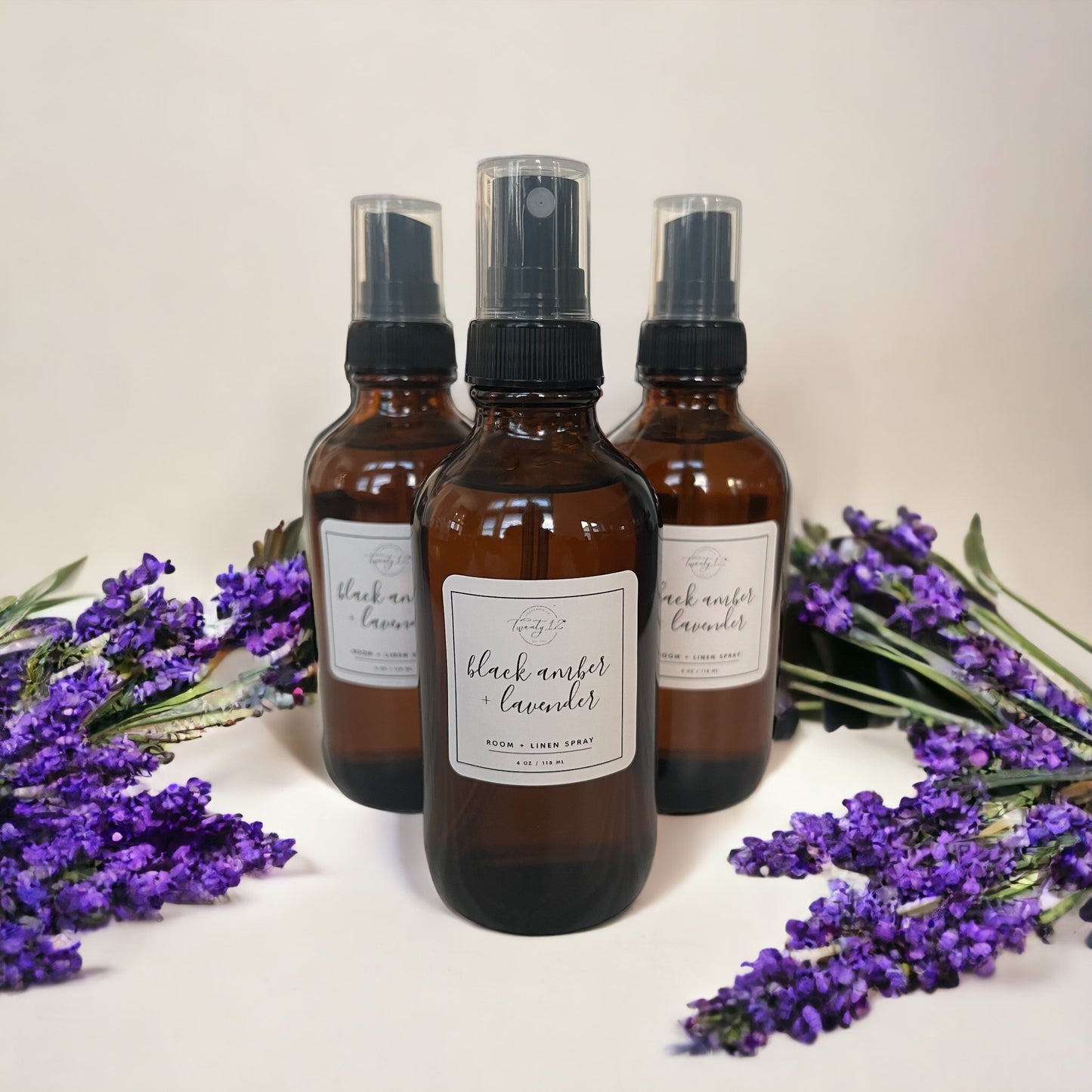 Black Amber + Lavender Room + Linen Spray