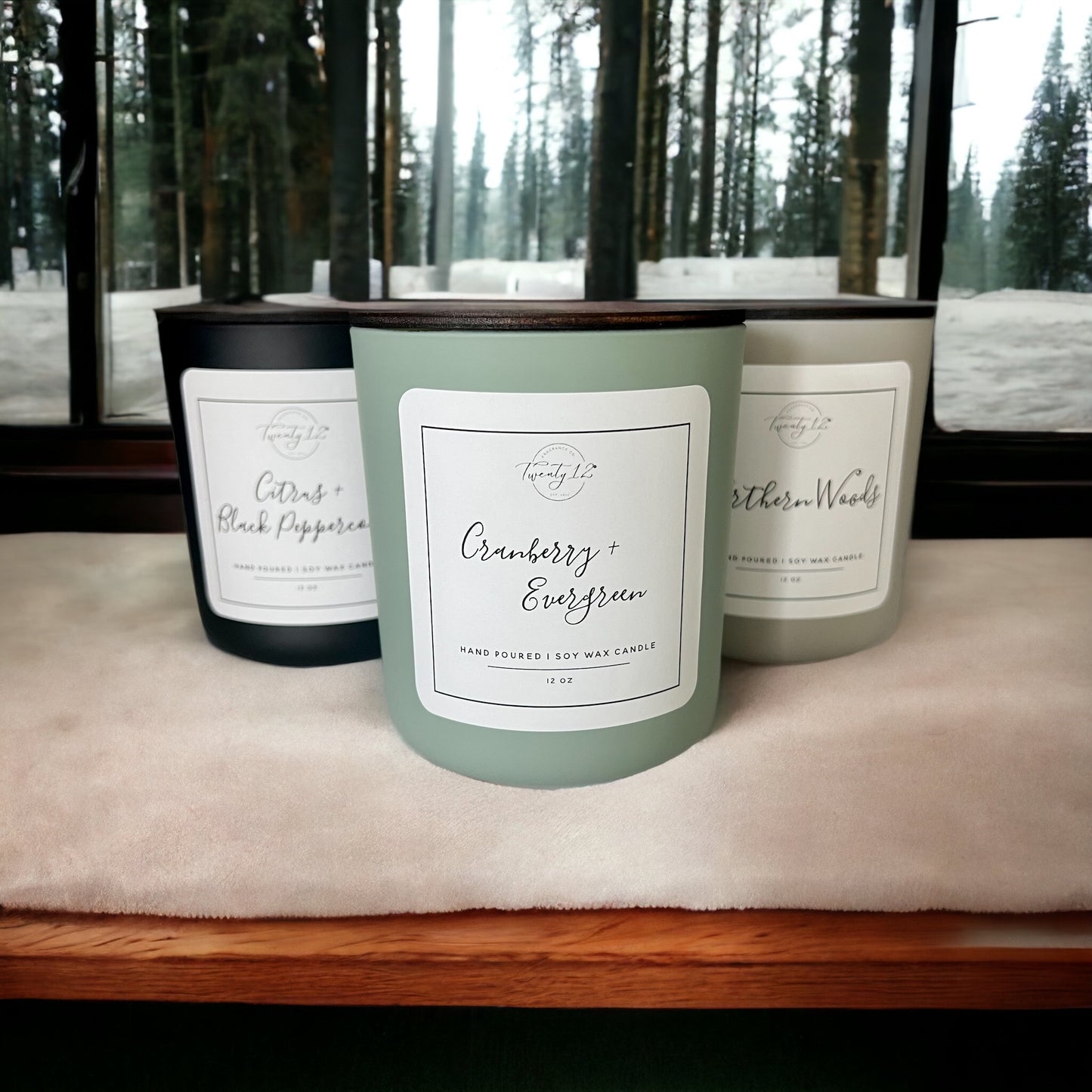 Cranberry + Evergreen Candle