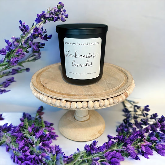 Black Amber + Lavender Candle