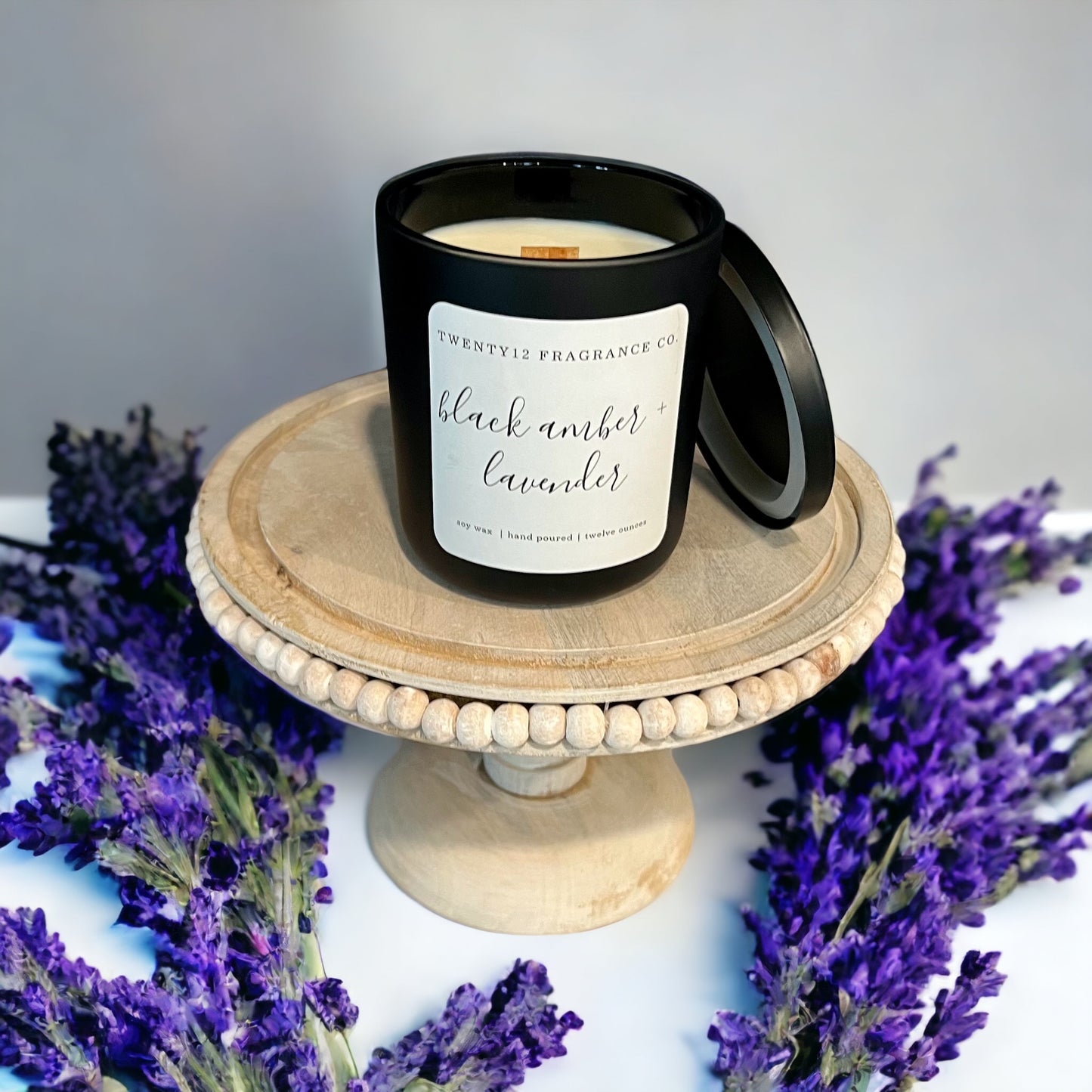 Black Amber + Lavender Candle