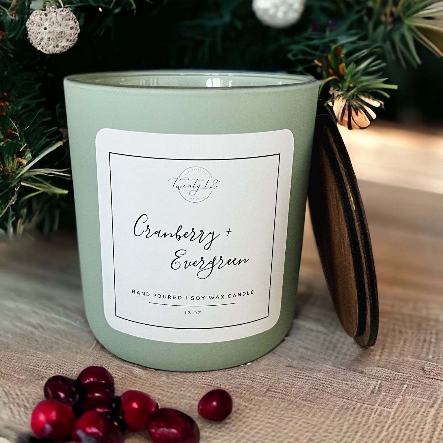 Cranberry + Evergreen Candle